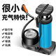 迪路仕（DEROACE）腳踩打氣筒高壓迷你便攜式汽車電動車摩托車自行車家用腳踏打氣泵 帶表款腳踩打氣筒(藍色)