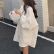衣然呈品防曬大碼襯衫女2025春秋新款設計感上衣疏離感百搭寬松長(cháng)袖襯衣女 白色 M 【建議95-110斤】