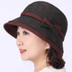 九州絲羽春秋天帽子女?huà)寢尡】畈济毙蓍e漁夫帽中老年人盆帽夏季卷邊遮陽(yáng)帽 黑色 可調節