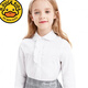 G.DUCKKIDS精選布料 女童長(cháng)袖白襯衫春秋6-9歲中大童校園款純棉白色襯衣兒童 大花邊 長(cháng)袖襯衫 160 cm
