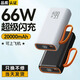 皓依 3C認證【20000毫安時(shí)丨66W超級快充】充電寶大容量可上飛機小巧便攜移動(dòng)電源適用華為小米蘋(píng)果 磨砂黑【2W毫安丨超級快充丨提速500%】