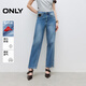 ONLY2025秋季新款休閑百搭爆款高腰直筒九分牛仔褲女|125149027 J33 350水洗牛仔藍 XS XS標準褲長(cháng)
