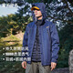 拓路者秋冬季情侶牛仔外套防風(fēng)防水硬殼沖鋒衣三合一男女戶(hù)外登山服旅行 牛仔藍-三合一抓絨內膽 XL