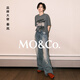 MO&Co.【秦嵐同款】牛仔褲2025春新品中腰洗水爛邊MBE1JENT08 牛仔藍(lán)色 L /L