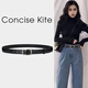 CONCISE KITE真皮【禮盒裝】皮帶女士頭層牛皮西裝連衣褲裙帶輕奢腰帶女 黑色 105cm （寬2.8cm）