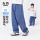 左西童裝男童牛仔褲夏季薄款防蚊褲2025新款兒童輕薄褲子 淺藍(lán)色 120