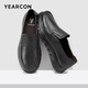 意爾康男士皮鞋平底軟面生活休閑鞋爸爸鞋透氣單鞋男 56922W 黑色 40
