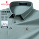 夢(mèng)特嬌（MONTAGUT）短袖POLO衫男夏季含桑蠶絲高端提花透氣柔軟商務(wù)T恤雅灰綠 2XL/54