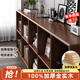 賽杉全實(shí)木書架置物架格子柜矮書柜客廳一體靠墻落地矮柜收納柜橡膠木 15MM橡膠木+黑胡桃色 【層高28CM3層12格】120x30x90cm