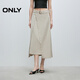 ONLY2025秋季新款設計感百搭純色開(kāi)衩中長(cháng)裙半身裙女|125116024 C11仙人球沙色 L