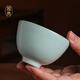 振青汝窯茶杯主人杯單杯陶瓷景德鎮(zhèn)禮品青瓷品茗杯開片可養(yǎng)汝瓷雞心杯 雞心杯 130ml