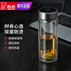 希諾（HEENOOR） 雙層玻璃杯男士大容量家用杯子商務(wù)車載便攜水杯透明隔熱茶杯 XN6590 本色 180ml