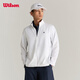 威爾勝（Wilson）官方2025春夏新款男士DEPTH SHOT沖孔透氣立領(lǐng)梭織外套運動網(wǎng)球服 WM20081512WTA 亮白色 M /175/96A