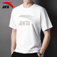 安踏（ANTA）短袖男裝透氣輕薄款運動(dòng)T恤2026新款夏季輕便百搭休閑服寬松上衣 純凈白/淺灰-3 2XL