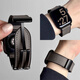 炫戴適用蘋(píng)果手表S8表帶s10真皮Apple iwatch S9磁吸折疊扣ultra2高級感S7布藝潮流個(gè)性SE3代 強力磁吸·折疊金屬扣·瘋馬紋防汗底皮-灰色 適用iWatch 44/45/46/4