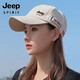 JEEP男女款純棉鴨舌帽子運動(dòng)網(wǎng)球帽棒球帽防曬遮陽(yáng)帽戶(hù)外旅游團購定制 J15款米色 7.5cm帽檐 均碼 可調節