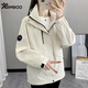 Simboo沖鋒衣女單層夾克登山服外套風(fēng)衣運(yùn)動外套情侶款短外套秋冬季休閑 ZT8888象牙白-女款 XS