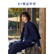 EIN時(shí)髦知識分子 EIN言工匠牛仔明線(xiàn)設計箱型復古夾克女春新款 墨藍 S