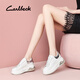Carl Beck品牌厚底港風(fēng)氣墊小白鞋女2025春夏新款休閑透氣松糕鞋感運(yùn)動(dòng)板鞋 （預(yù)售訂金 拍下付尾款） 35