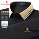夢(mèng)特嬌（MONTAGUT）polo衫短袖男夏季高端翻領(lǐng)涼感桑蠶絲透氣T恤半袖 黑色 2XL/54 