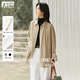對白設計感簡(jiǎn)約寬松長(cháng)袖襯衫女2025年秋冬新款搖粒絨保暖襯衣外套 杏卡其 S