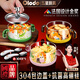 歐樂(lè)多（Olodo）德國(guó)高硼硅玻璃碗帶蓋兒童碗卡通耐高溫玻璃燉盅雙耳寶寶碗輔食碗 棒棒糖款【芭比粉】+小熊蓋+叉勺