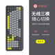 a豆華碩無(wú)線鍵盤(pán)藍(lán)牙三模機(jī)械手感游戲辦公鍵盤(pán)發(fā)光有線充電手機(jī)平板臺(tái)式筆記本電腦通 S100-隕石灰