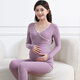 鉑吶苓孕婦秋衣秋褲套裝月子服秋冬哺乳衣保暖睡衣產(chǎn)后喂奶家居服德絨 孕婦保暖衣套裝【丁香紫 L】