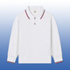 兒童白色長(cháng)袖polo衫男女童T恤打底衫學(xué)生班服校服翻領(lǐng)上衣秋冬裝 彩扣長(cháng)袖polo 170