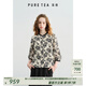茶·愫【黯夜玫瑰】puretea茶愫絲棉印花襯衫女圓領(lǐng)七分袖2025夏季新款 米白 M