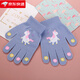 溫小影可愛(ài)動(dòng)物男女兒童手套3-9歲小學(xué)生保暖分指手套 淡紫色獨角獸 均碼