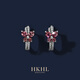 HKHL 【附證書(shū)】925銀天然石榴石耳釘女蝴蝶耳環(huán)小眾設計耳飾生日禮物 石榴石蝴蝶耳釘一對【證書(shū)+輕奢禮盒】