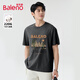 班尼路（Baleno）t恤男美式復(fù)古潮流印花重磅純棉短袖痞帥街頭寬松男士夏季上衣