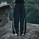 日著(zhù)原創(chuàng  )戶(hù)外撞色拼接休閑褲2025春新款防曬寬松直筒運動(dòng)長(cháng)褲子女 輕黑 M