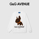 G&G AVENUE法國G&G AVENUE輕奢潮牌斗牛犬狗狗衛(wèi)衣秋季休閑圓領(lǐng)長袖男女同款 白色 S