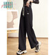 Halo Queen休閑長(cháng)褲女新品褲裝高腰春秋字母側開(kāi)叉闊腿褲長(cháng)褲新品H143K2003
