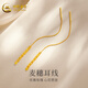 中國黃金（CHINA GOLD）黃金吊墜足金麥穗耳線流蘇鳳尾耳飾金耳環(huán)生日禮物跨年禮物送女生 約1.13g