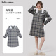 tutuanna春秋睡衣女 公主風(fēng)格子花邊全棉舒適家居服長(cháng)袖睡裙女 海軍藍 均碼 160/84A