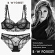 B·W FOREST蕾絲內(nèi)衣女新款法式性感內(nèi)衣超薄款無痕大胸顯小胸罩性感文胸套裝 黑色(蕾絲款)贈送胸貼 文胸+內(nèi)褲 70A 配S碼內(nèi)褲