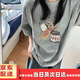 哈魯?shù)霞兠拗匕醵绦銽恤女夏季韓版寬松小個子美式復古港味半袖2025新款 淺灰色 【純棉】 L 【100-120斤】