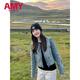 愛(ài)麥依美式復古做舊水洗藍色牛仔外套女春秋款2025新款百搭短款夾克上衣 圖片色 L (105-115斤)