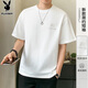 花花公子（PLAYBOY）短袖T恤男夏季男士寬松圓領(lǐng)半袖衣服薄款男裝 白色 XL