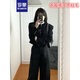 羅蒙套裝女秋冬季2023新款上衣高級感加厚小洋裝黑色西裝休閑兩件套裝 套裝 M 推薦 95-110斤