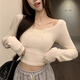 妙奕嘉打底衫女洋氣款內(nèi)搭上衣蕾絲可外穿長袖t恤高級感減齡純欲風(fēng)辣妹 蝴蝶蕾絲德絨打底衫【杏色】 XL 【建議110-125斤】