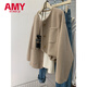 愛(ài)麥依小香風(fēng)卡其色毛呢外套女早春春秋歐貨小個(gè)子呢子開(kāi)衫2025新款 卡其色【慵懶風(fēng)/女士/洋氣/秋冬/ L 115-125斤