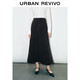 UR2025春季新款女裝時(shí)尚復古休閑洗水黑色牛仔半裙UWG850077