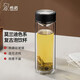 希諾（heenoor）玻璃杯男雙層隔熱防燙商務(wù)辦公泡茶杯大容量家用便攜車(chē)載透明水杯 XN6617黑色-410ML-拉絲杯蓋