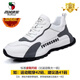 西域駱駝頭層牛皮運動(dòng)鞋男秋冬新款真皮透氣男士老爹鞋防滑防水旅游鞋潮鞋 白色8898皮面加絨 43