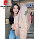 皮爾卡丹（pierre cardin）夾棉美式棒球服外套女2025春季新款小個子二棉短款飛行員夾克顯瘦 粉色(夾棉里襯) M 80-120