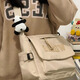 妙奕嘉包包女包斜挎包女士包托特包輕奢女款2025生日禮物女單肩包帆布包 橫款方形單肩斜挎包卡其色